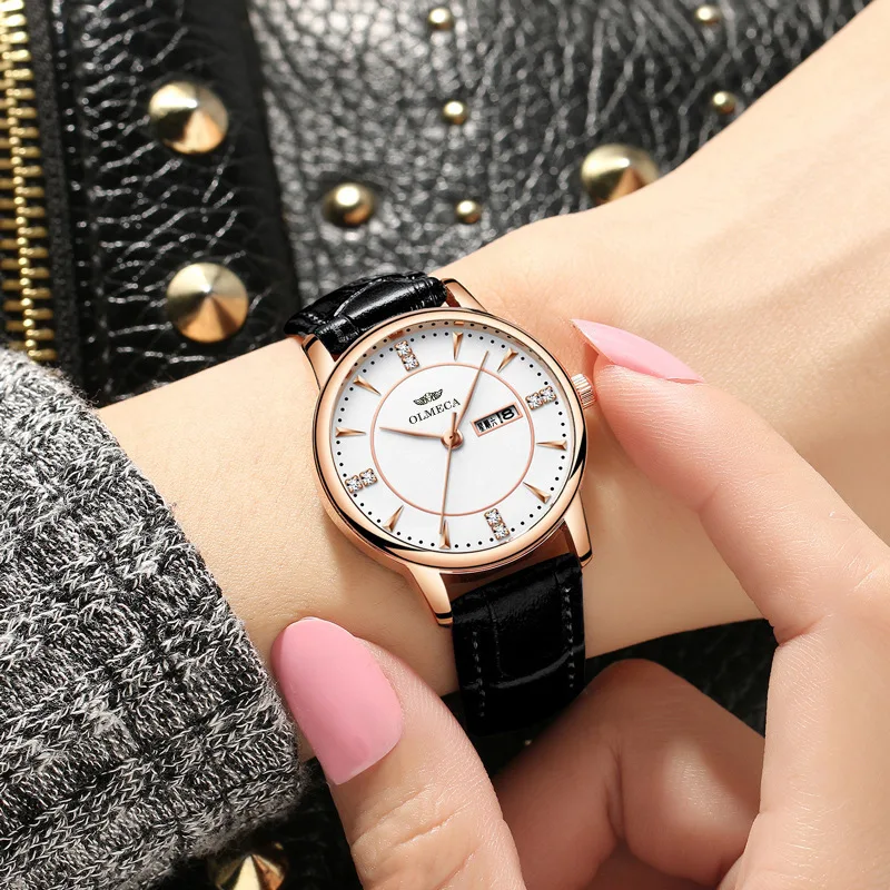OLMECA женские часы Роскошные девушки мода горный хрусталь Relogio Feminino водостойкие