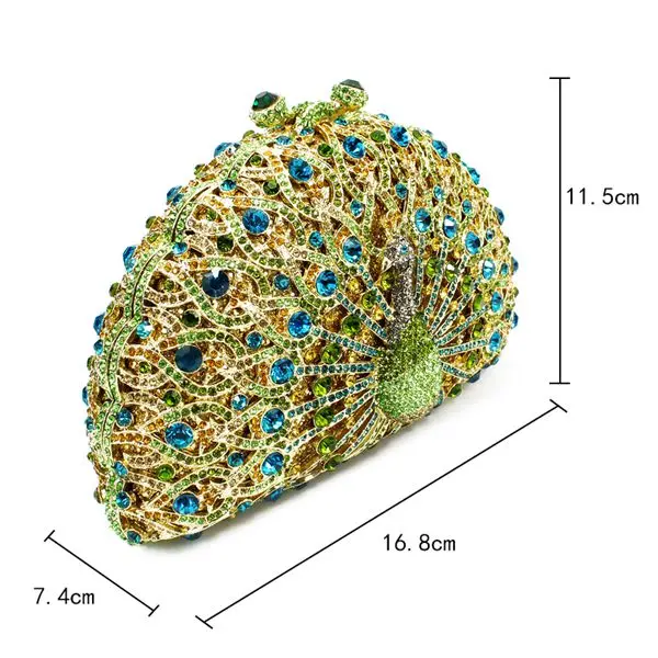 Зеленый Свадебный декор в форме животного Женская вечеривечерние виде павлина