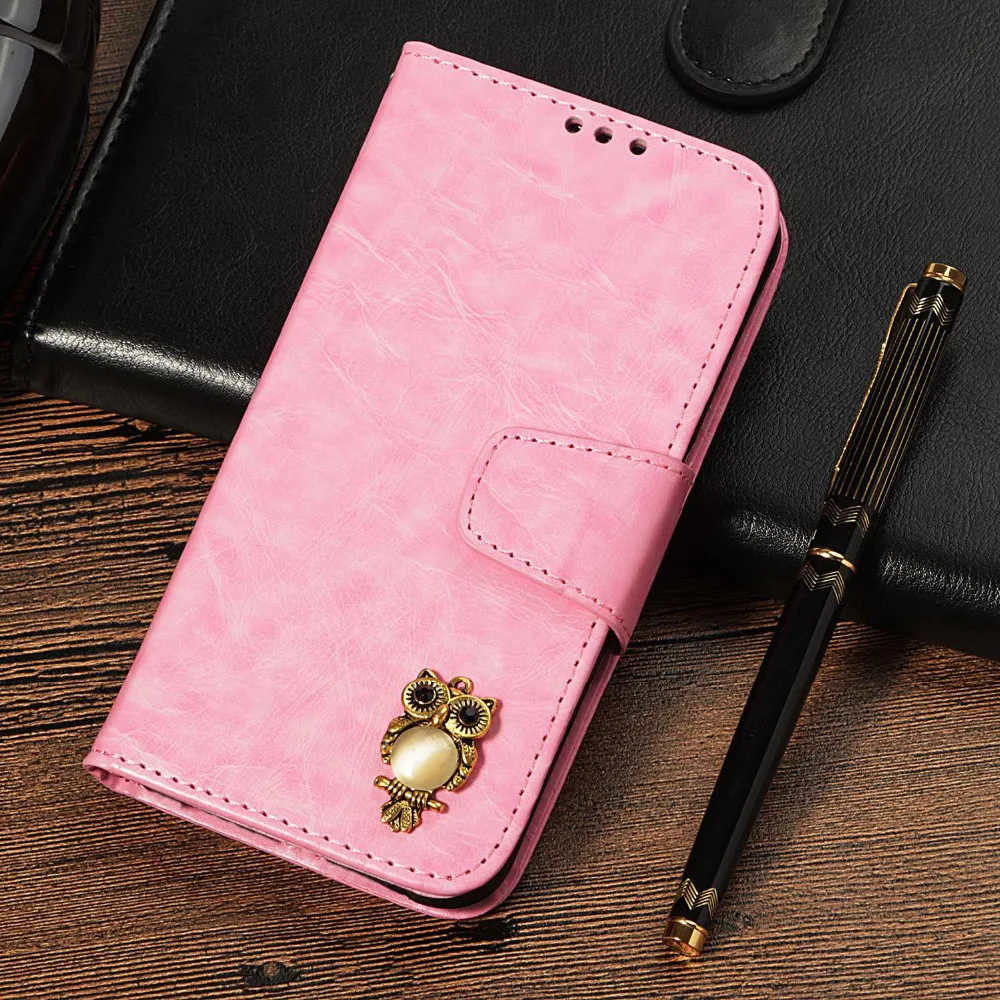 Роскошный кожаный чехол с 3D совой для Samsung note 9 Винтажный из искусственной кожи
