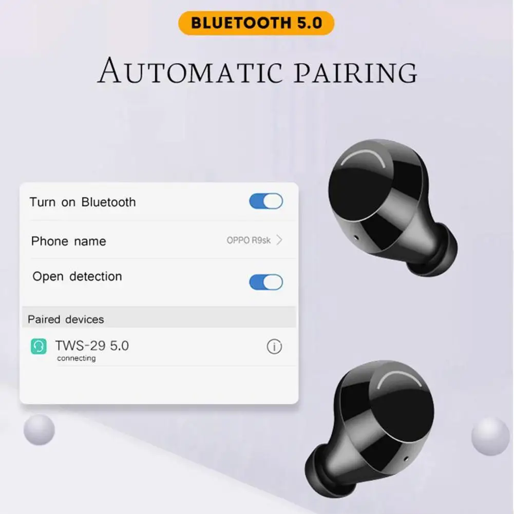 TWS Mini 5 0 Bluetooth наушники беспроводные 3D стерео с двойной микрофон портативная