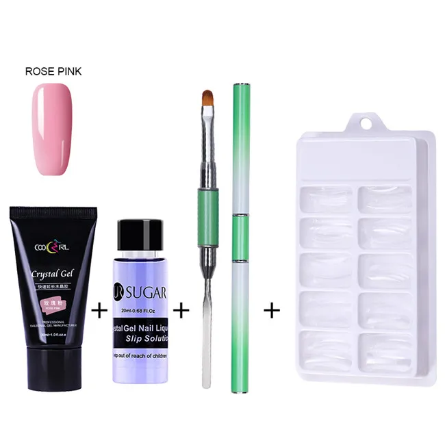 Set 2 UR Sugar Nails Kit 30 мл УФ-лак Френч лак для ногтей бусины для ногтей сборка Удлиняющая кристальная Желейная резинка поли гель продлевающий половой акт набор - Цвет: Set 2