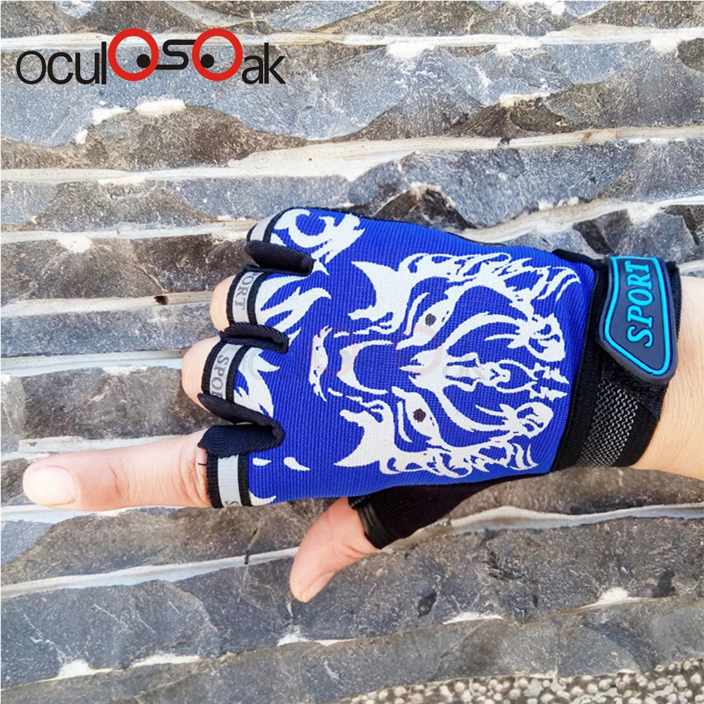 Спортивные перчатки для детей детские варежки с полупальцами Мультяшные без