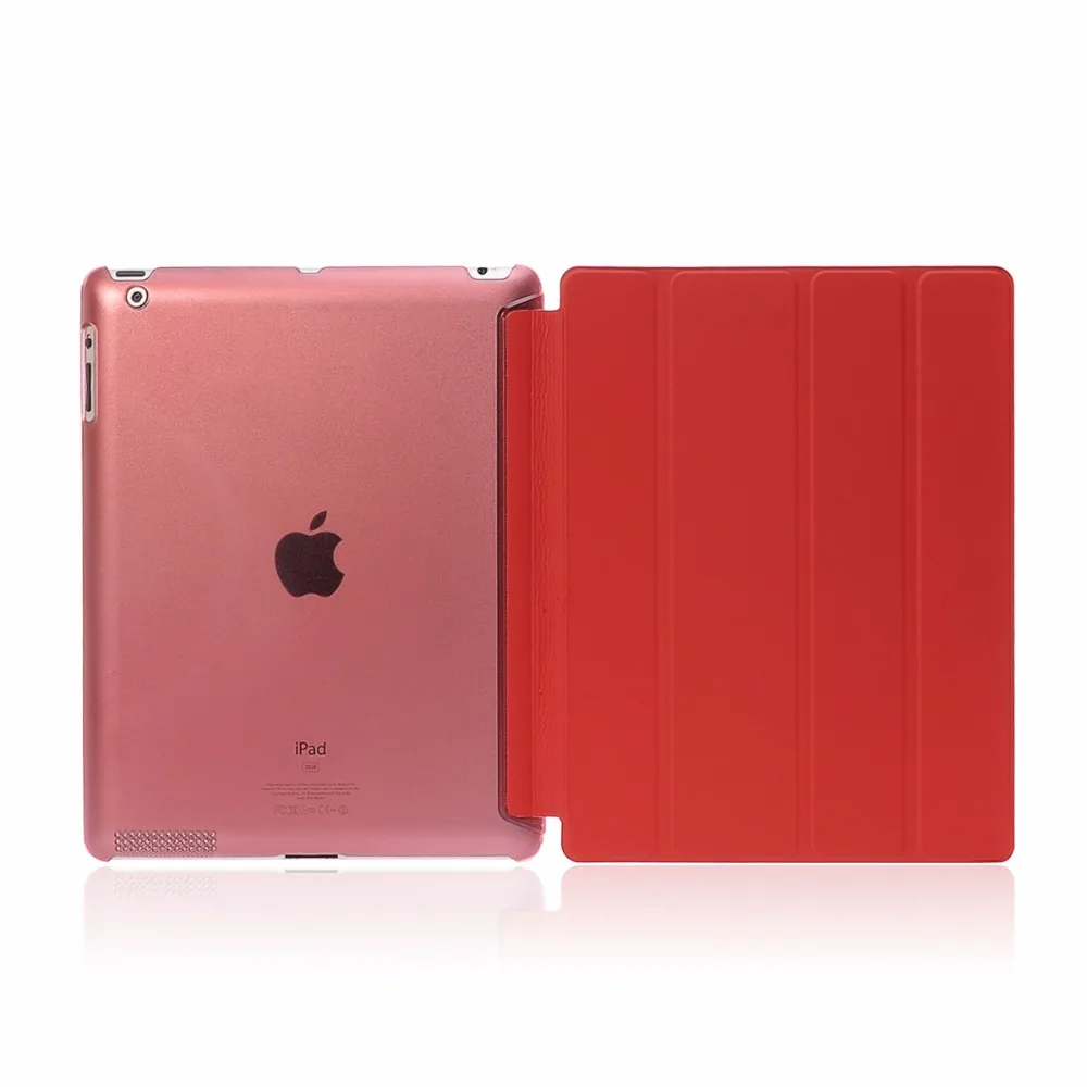 Protective Case for Apple iPad 4 3 2 Три Складной складной Вислоухая стенд Folio с w/Жесткий Назад