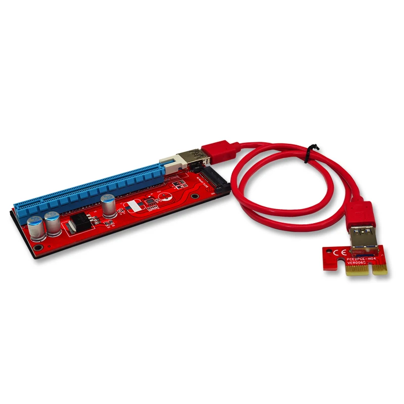 60 см pci-e PCI E Экспресс 1X к 16X riser card + usb 3.0 удлинитель кабеля с SATA питания для Bitcoin Litecoin