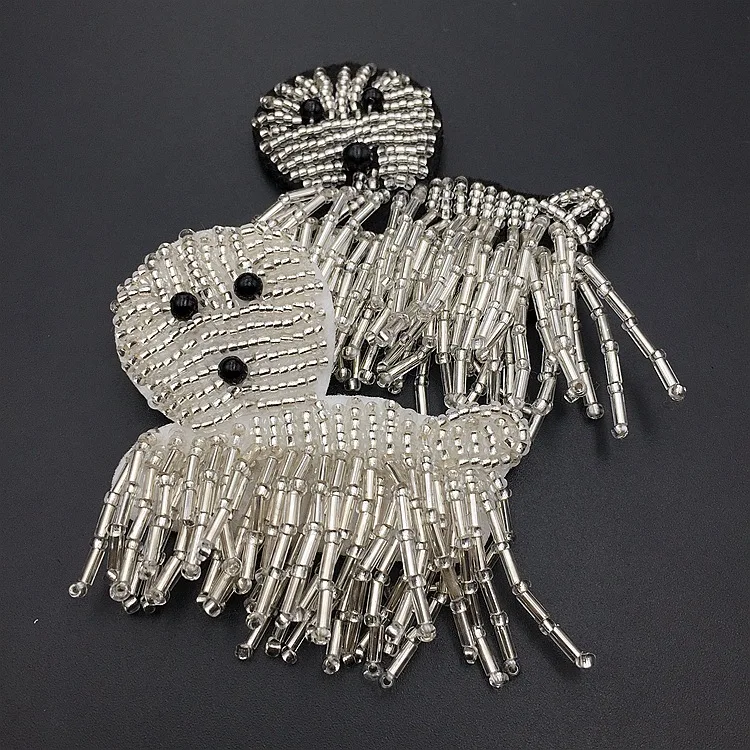 10pcs/set Blazer Shoulder Beaded Tassel Decoration Suit Epaulet Doggy Piggy Fringe Rhinestones Badge DIY Clothes | Дом и сад