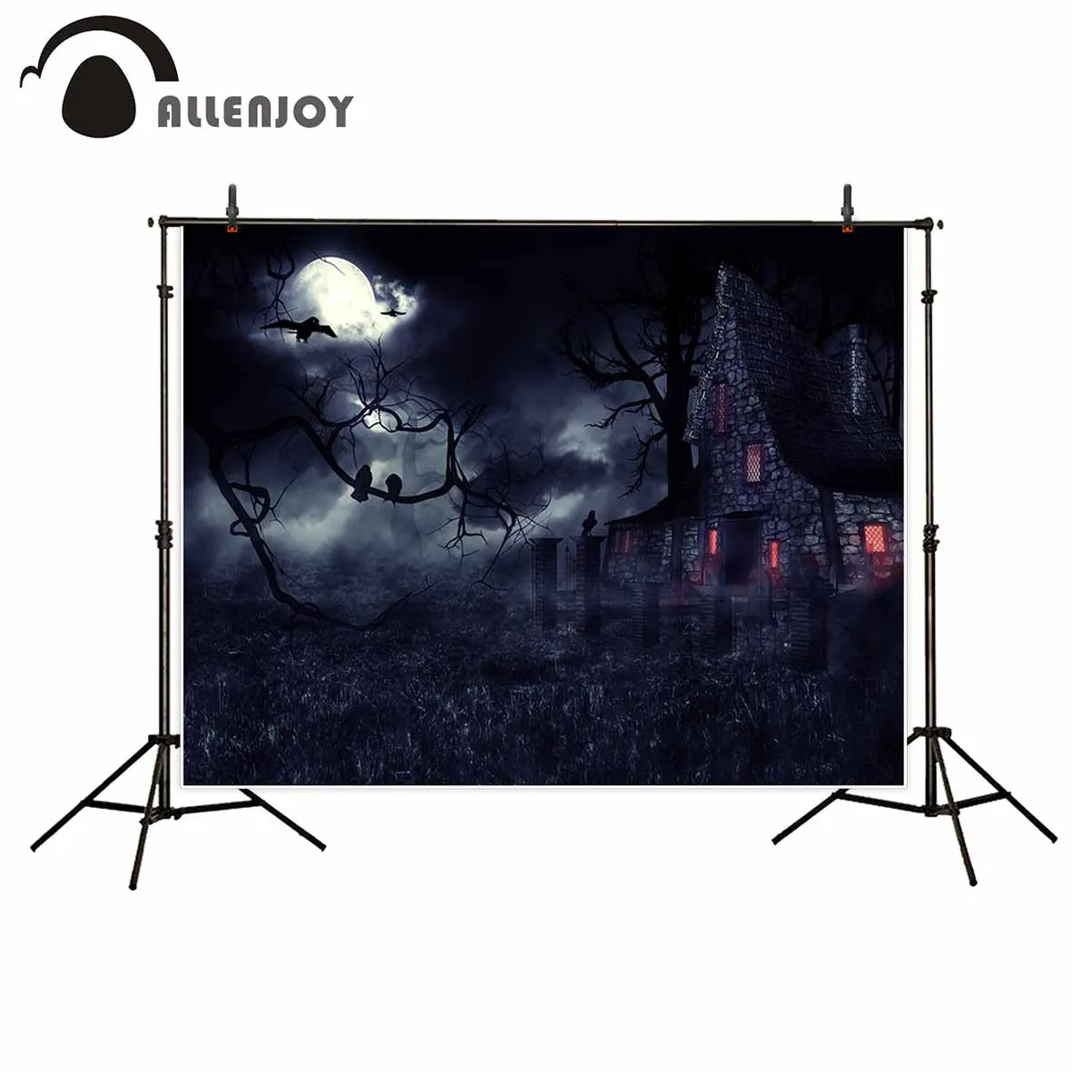 Allenjoy фон для фотосъемки новорожденных Темный винтажный замок Хэллоуин ужас Луна