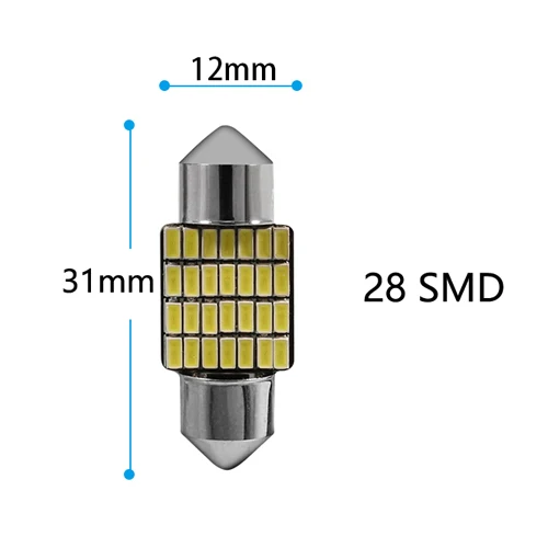 31mm 1 шт. 3014 led гирлянда canbus лампы c5w c10w 31 мм 36 мм 39 мм 42 мм светодиодные лампы для авто Интерьер лампа для чтения багажник лампа чистый белый - Испускаемый цвет: 31mm