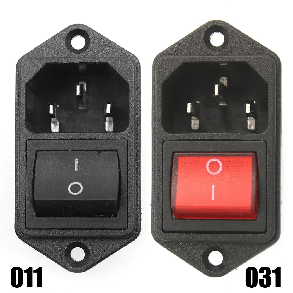 1PC IEC320 C14 AC Power Cord Inlet Socket Receptacle With Rocker Switch 250V 15A SA172 P0.3 | Автомобили и мотоциклы