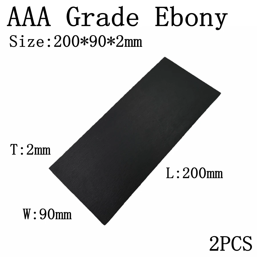 2PCS 3A EBONY 2mm 2 шт. гитарный головной убор из шпона высокого качества ручной работы из дерева аксессуары для гитары из палисандра или эбенового дерева Khaya - Цвет: 2PCS 3A EBONY 2mm