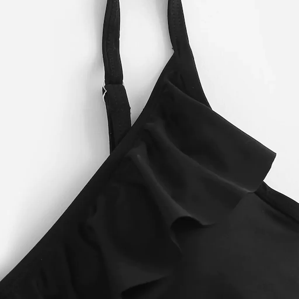 Пикантные черные сапоги Однотонная одежда женщин купальник Бандаж с высокой