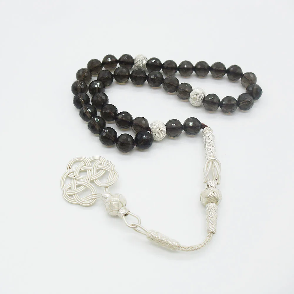 Мусульманские четки/натуральный чай кристалл (дымчатый кварц) 33 Tasbih исламский/1000
