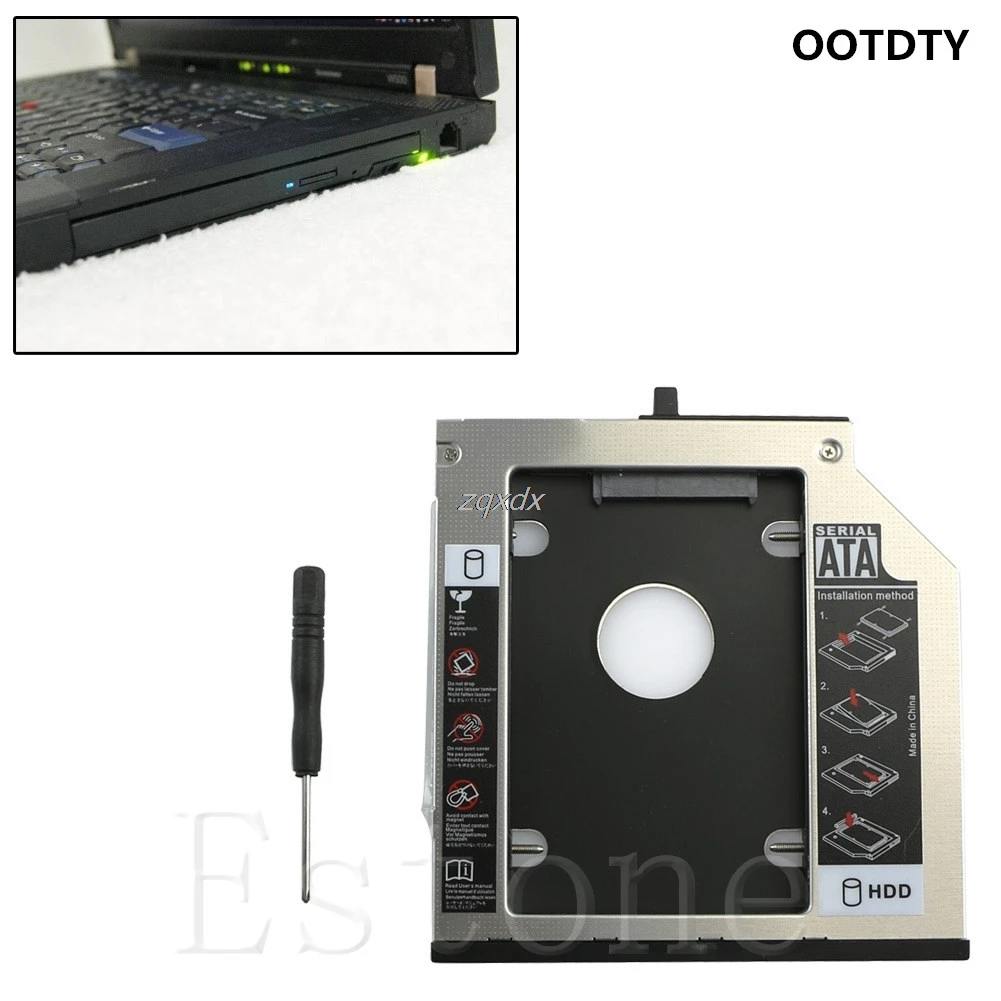 OOTDTY 2,5 2nd 9,5 мм SSD HHD SATA жесткий диск HDD Caddy адаптер отсек для 2," SATA жесткий диск/CD-ROM SATA-bit HDD Caddy