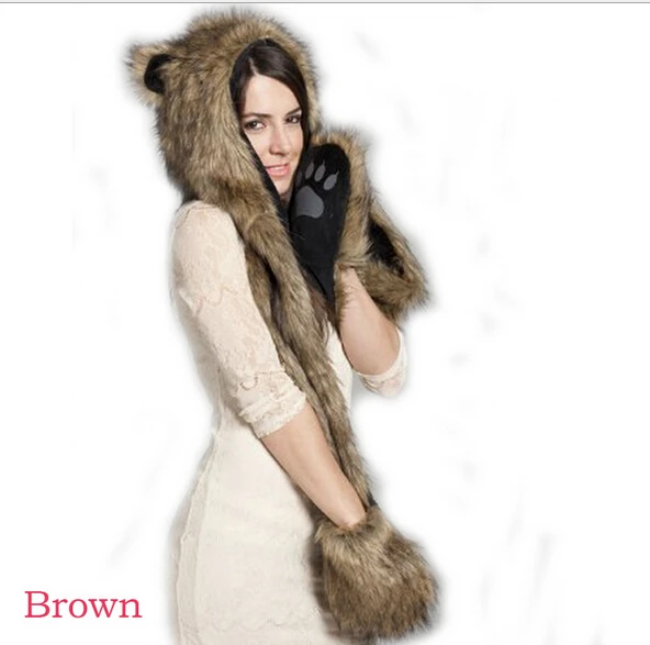 Женские зимние теплые бейсболки с животными шапки бини для женщин и мужчин