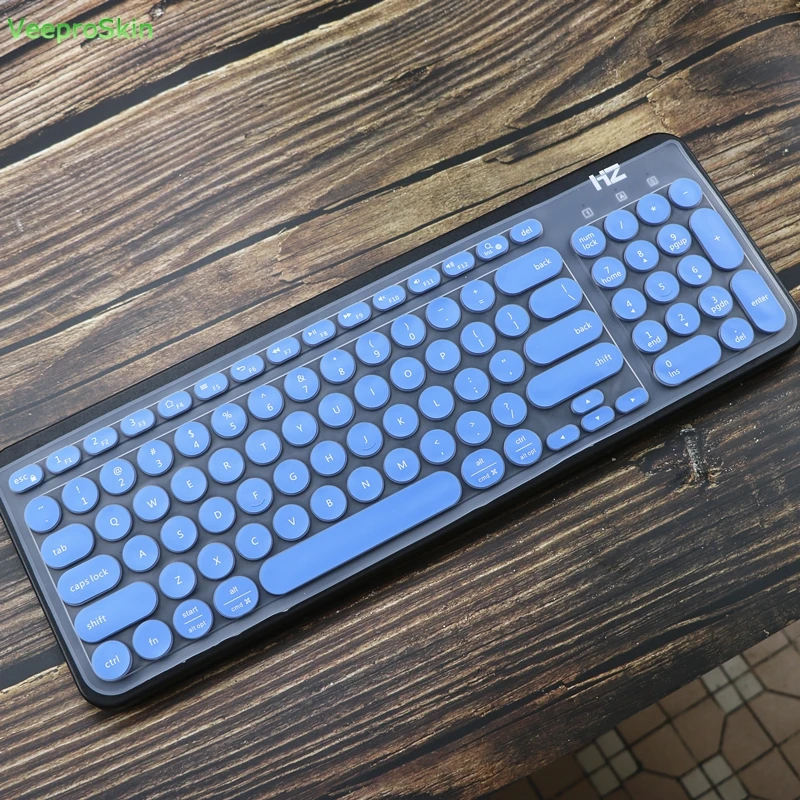 Blue Ультра тонкий силиконовый чехол для клавиатуры для ноутбука, защита кожи для logitech K780, многофункциональная беспроводная клавиатура - Цвет: Blue