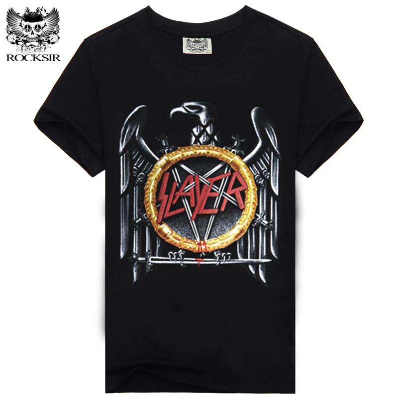 Rocksir band SLAYER, дизайнерская мужская футболка, высокое качество, хлопок, короткий рукав, Повседневная Мужская рок-футболка, брендовая одежда, футболки# SFY11