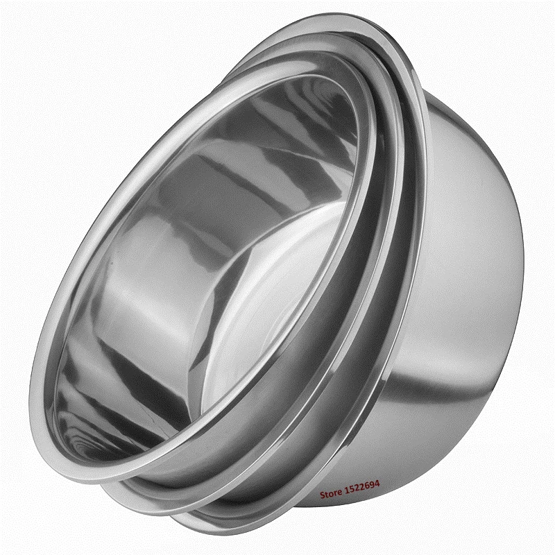 Миска из нержавеющей стали с плоским основанием для смешивания салата|steel