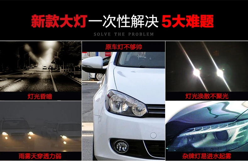 KOWELL автомобильный Стайлинг для VW Golf 6 для Mk6 фара R20 светодиодный DRL движущийся сигнал H7 D2H HID Bi Xenon