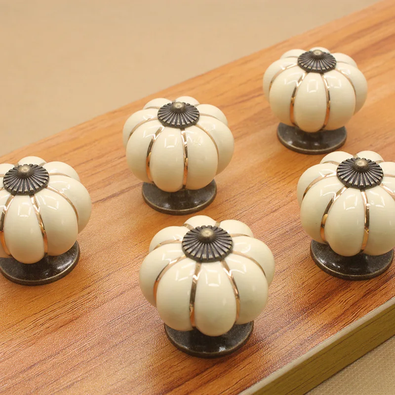 5 шт. керамические дверные ручки в форме тыквы 40 мм | Обустройство дома