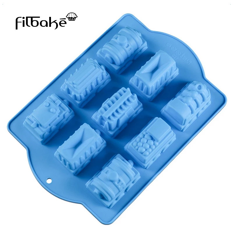 Силиконовая форма для торта FILBAKE с 9 отверстиями креативные формы в форме поезда