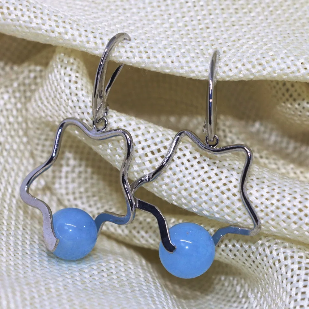 6 видов цветов звезды болтающиеся серьги для женщин из высококачественного камня