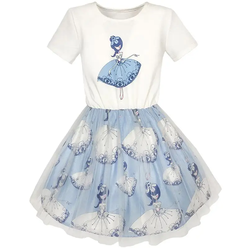 

Sunny Fashion платья для девочек платье На танцах Девушка Пачка Короткий рукав Sundress 2020 Лето Принцесса Свадьба Вечеринка Платья Детская одежда 5-10 ...