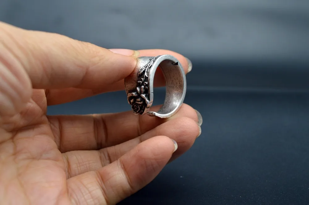 1 шт. ручная работа винтажное серебряное фотокольцо регулируемая фотография |