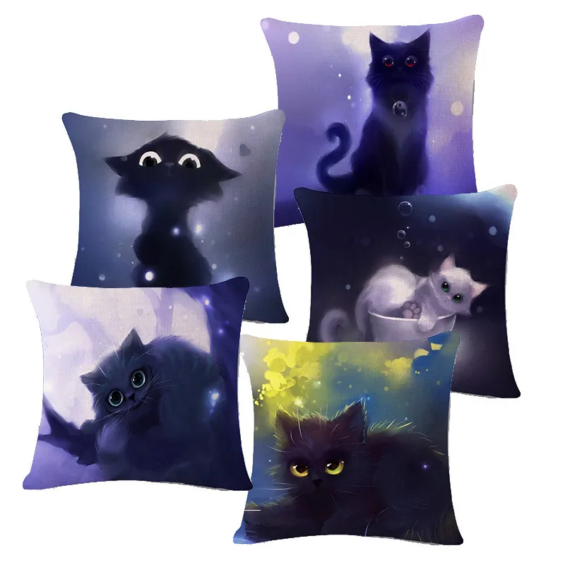 Горячая ночь кошка стиль мода новый наволочка печать Подушка кровать диван