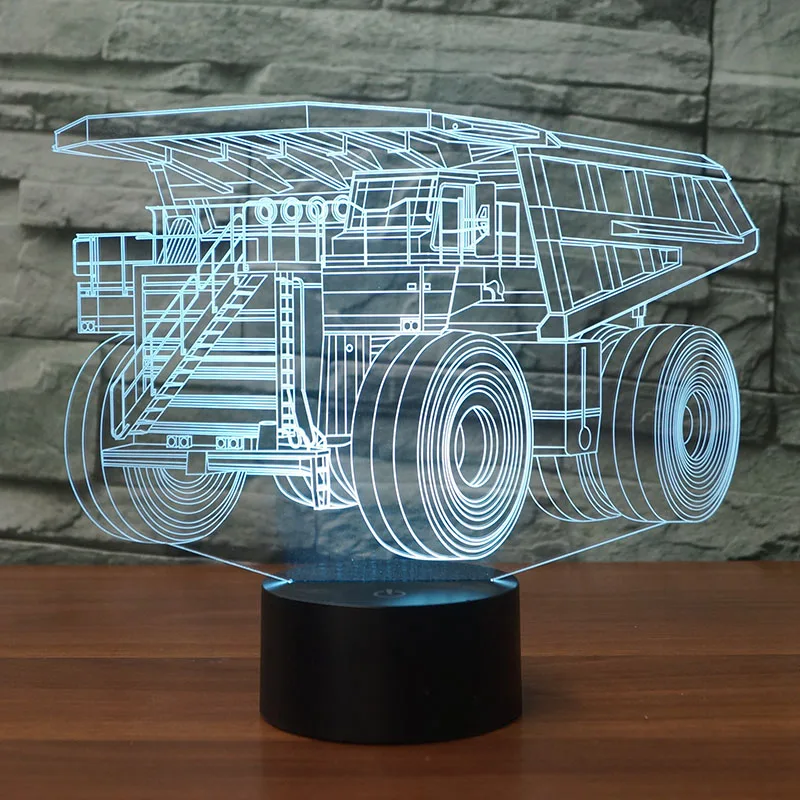 3D креативное моделирование автомобиля красочные ночные светильники 7 цветов изменения акриловые проекционный 3d-светильник переключатель лампы Иллюзия градиент