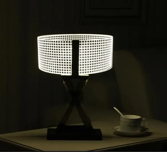 

High Quality Creative 3D Night Light LED Wood Art Acrylic Table Lamp EU/US Plug Hotel Home Bedside Lamp Decoration Lighting