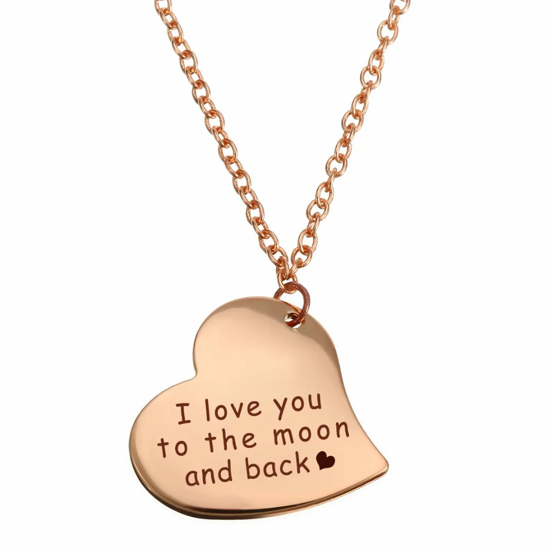 Унисекс массивное ожерелье гравировка имя дата ID сердце серебряная цепочка