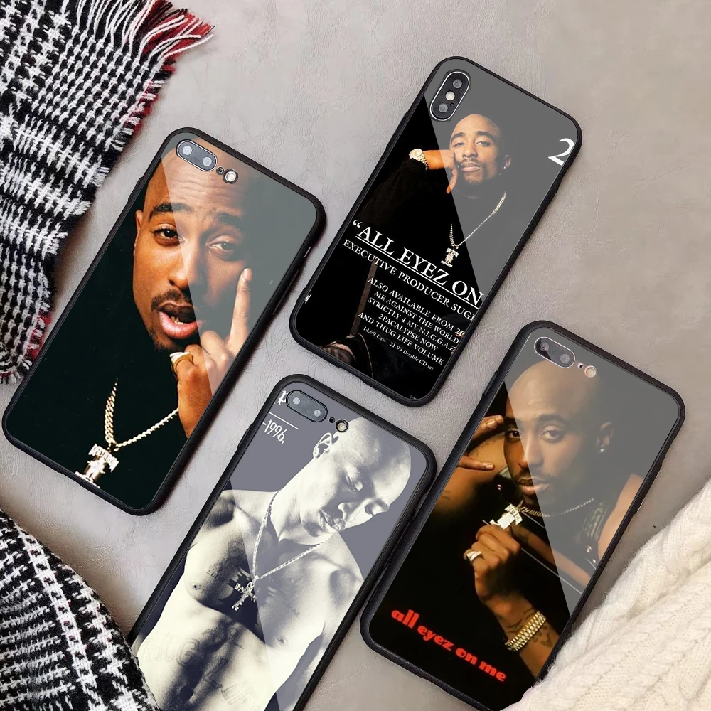 Чехол для телефона из закаленного стекла 2Pac Tupac Amaru Shakur Makaveli iPhone 6 6plus 7 plus 8 8plus 5 5S 5C SE