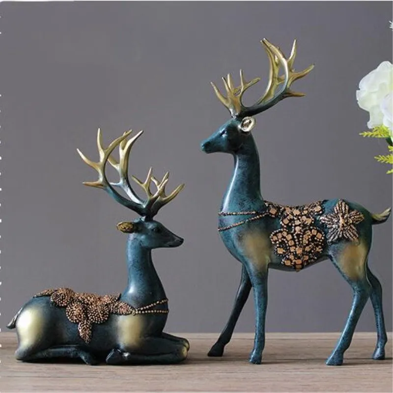 Новый Декоративный олень sika из натуральной смолы/домашнее свадебное украшение