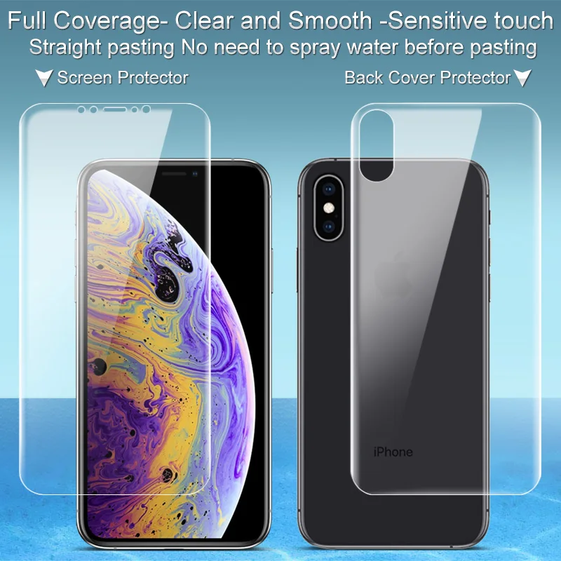 Imak Гидрогелевая пленка 3 III для iPhone XS Max XR задняя Передняя Задняя Защитная Прозрачная Олеофобная пленка