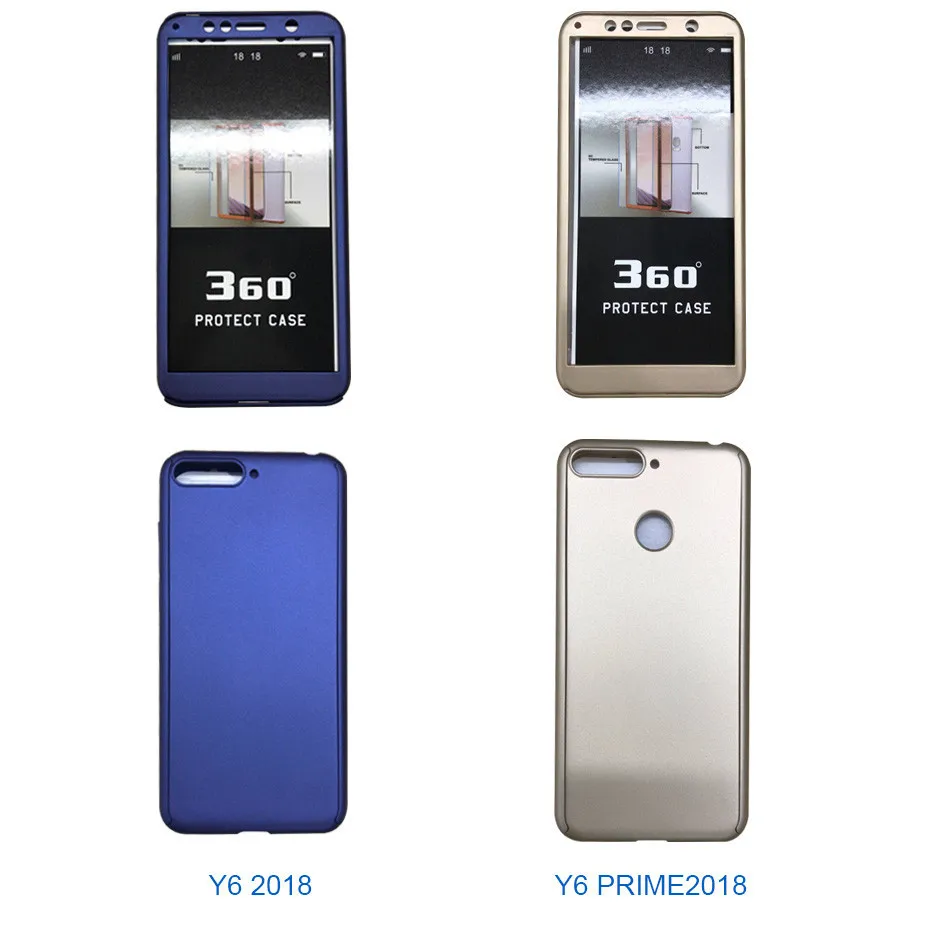 360 Degree Full Cover Case For huawei y7 y6 prime y5 2018 Cases With Glass p8 p9 lite 2017 p40lite p30 p20 Phone | Мобильные