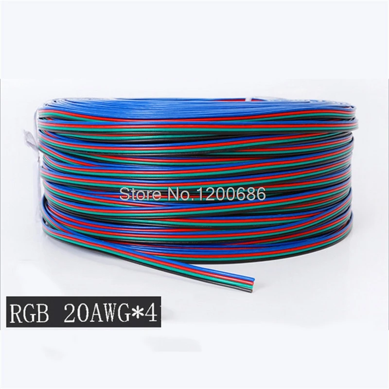 4 контактный провод 20AWG RGB светодиодный Удлинительный кабель 20 проводной