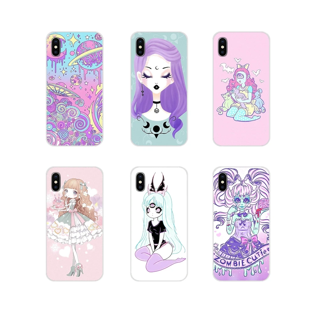 Мягкий прозрачный чехол для Samsung Galaxy S3 S4 S5 Mini S6 S7 Edge S8 S9 S10 Lite Plus Note 4 5 8 9 Girly Pastel Witch Goth