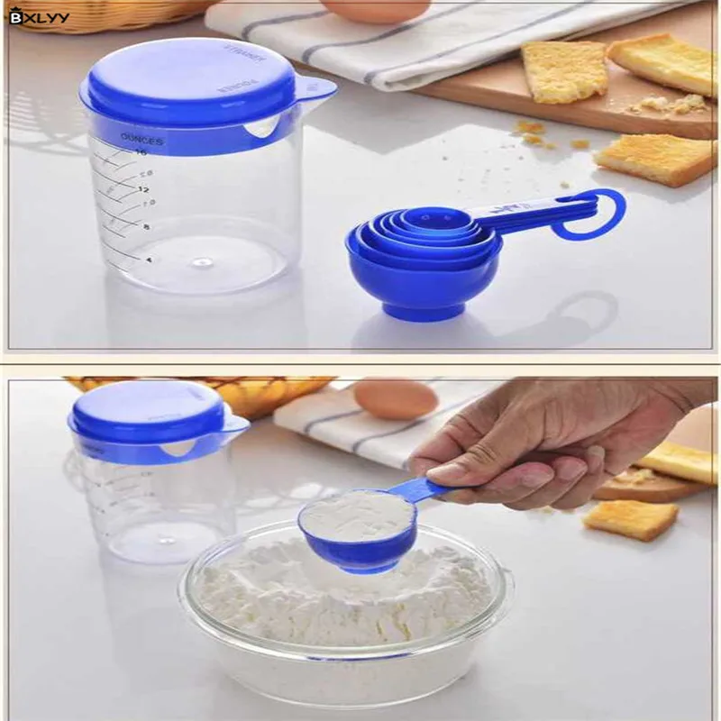 Мерная чашка BXLYY500ml + 6 мерных ложек мерная ложка набор из 7 предметов со шкалой