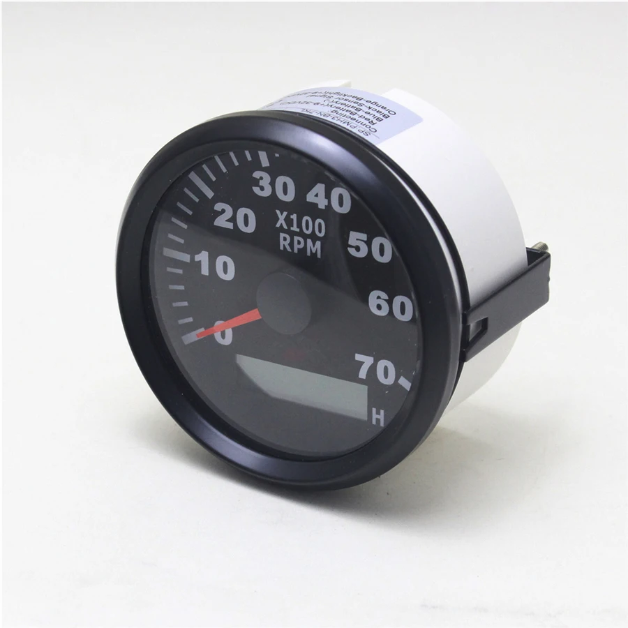 85mm 0~7000 RPM Car LCD Tachometer for Truck Boat Diesel Engine Tacho Meter RPM Gauge With Hour meter