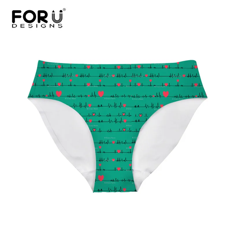 FORUDESIGNS/женские бесшовные трусы-бикини с милым принтом сердца дышащее нижнее