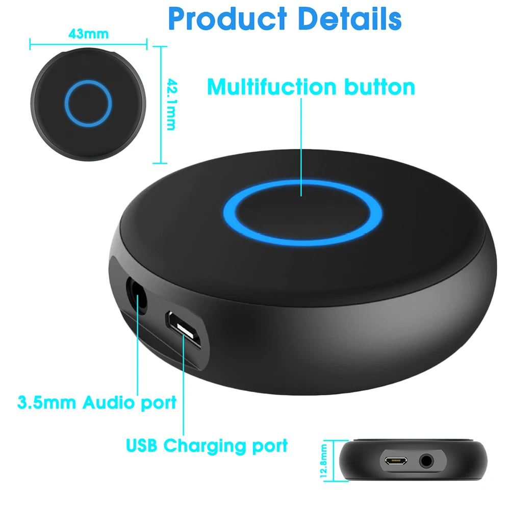 JINSERTA Bluetooth передатчик 3,5 мм разъем Bluetooth 5,0 адаптер для ТВ компьютера ноутбука Запуск аудио наушники Колонки