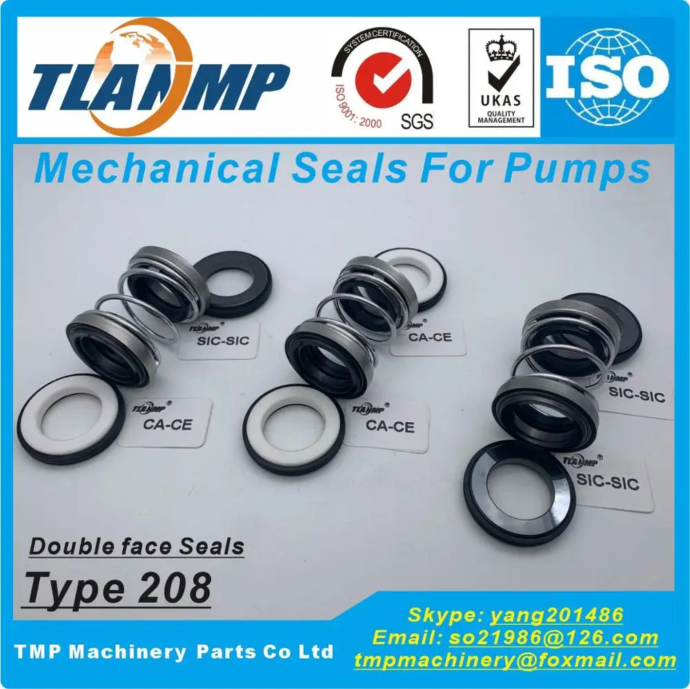 

208-35 Double Face Mechanical Seals (Material: CA-CE-NBR, SiC-SiC-Vit, CE-CE-NBR) | Shaft Size 35mm, Outer Size 50mm