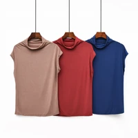 98 cotton summer solid color basic tees women high stretch slim fit t shirts loose turtleneck tops short sleeve korean fashion