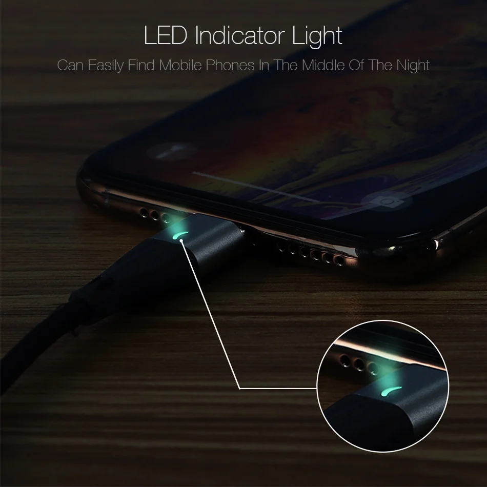 Магнитный кабель для зарядного устройства мобильный телефон 3A 1 м Micro USB Type C
