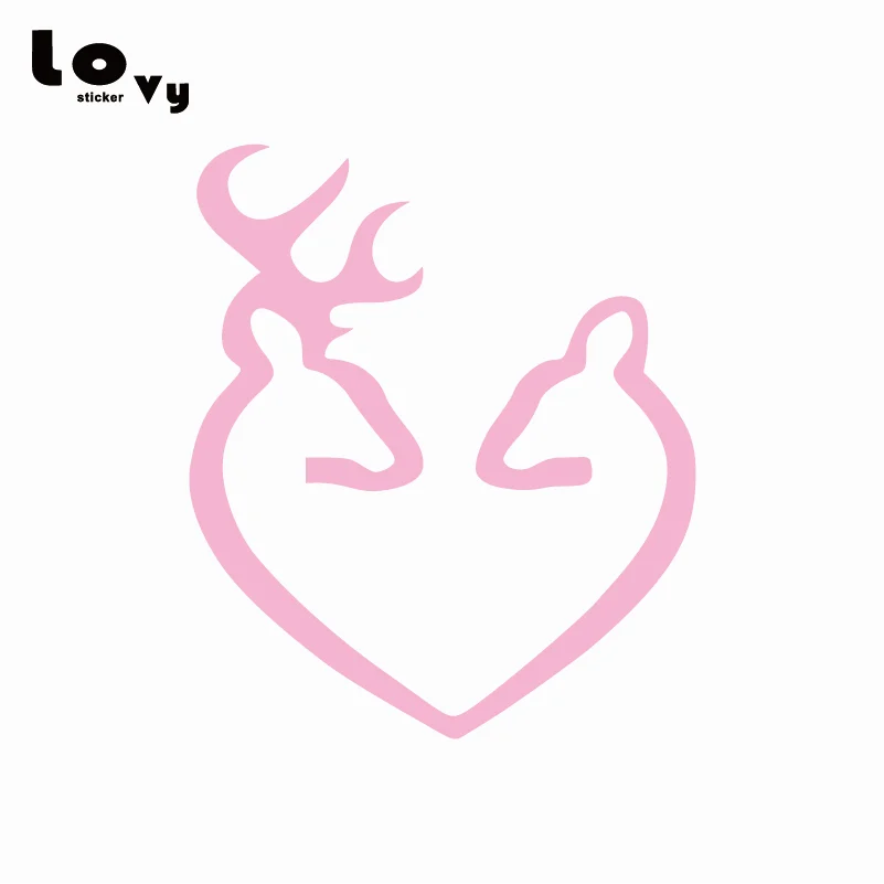 Виниловая наклейка для автомобиля Browning Deer Doe Heart Love забавная с животными