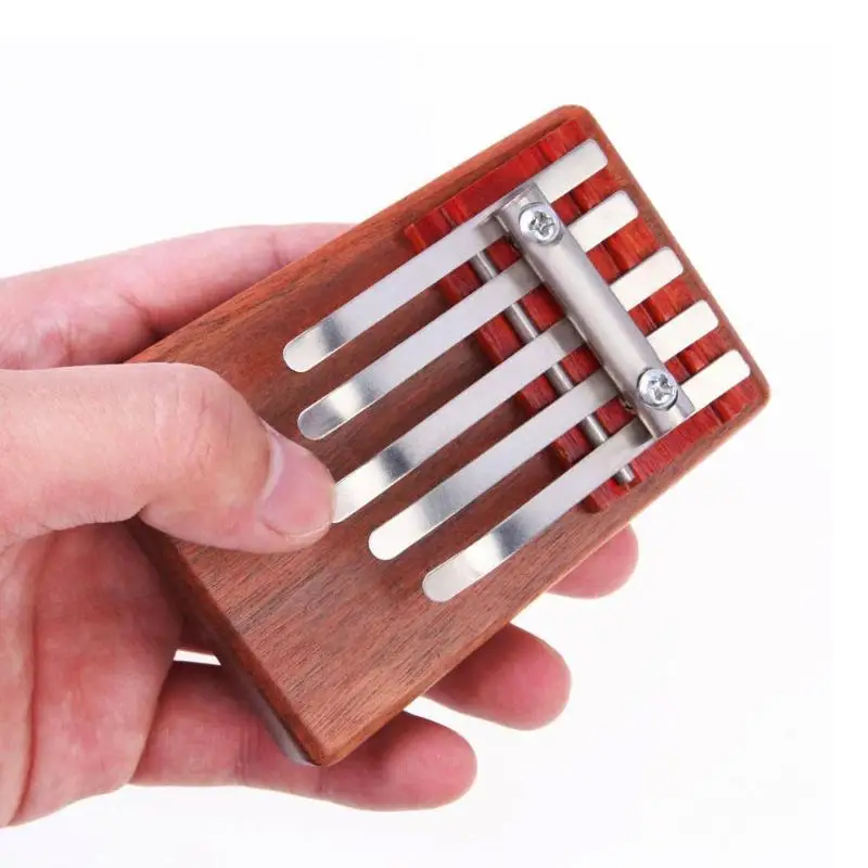 5 ключ Kalimba Mbira Likembe Sanza палец пианино палисандр инструмент большой палец пианино металлические стремена
