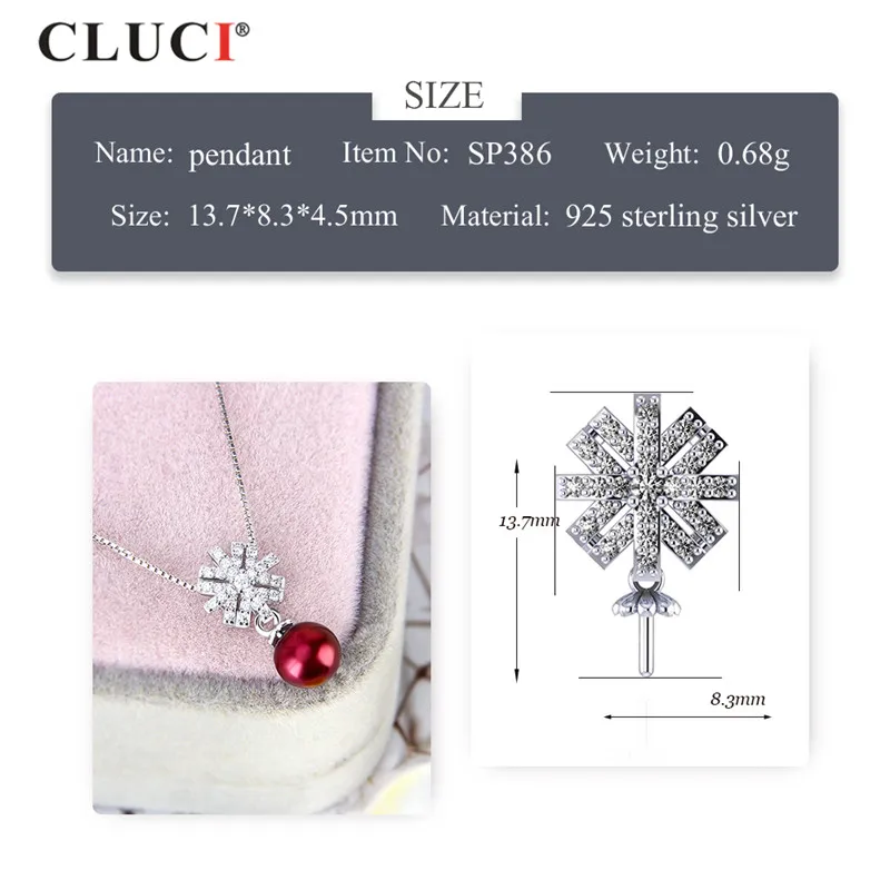 Кулон CLUCI из серебра 925 пробы с цирконом для ожерелья жемчугом кулон женщин