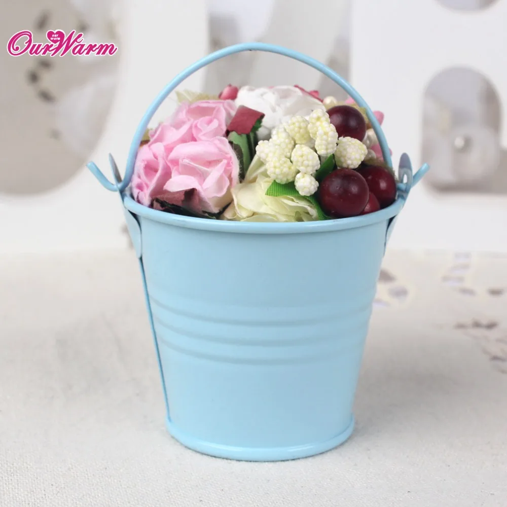 

OurWarm 12pcs Mini Metal Bucket Tin Candy Box Buckets for Wedding Souvenirs Gift Pails Event Party Supplie Valentine's Day