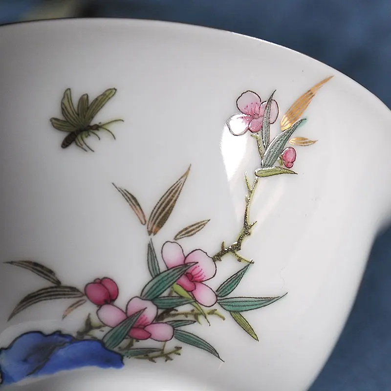 150 мл Gaiwan керамическая фарфоровая неглубокая рельефная искусственная посуда для