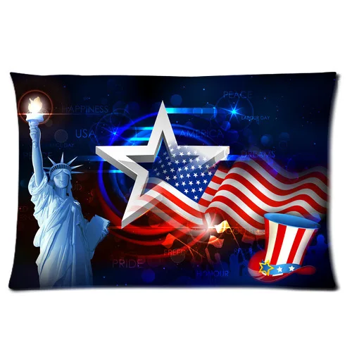 Оригинальный дизайн статуя свободы с американским флагом прямоугольник бросок