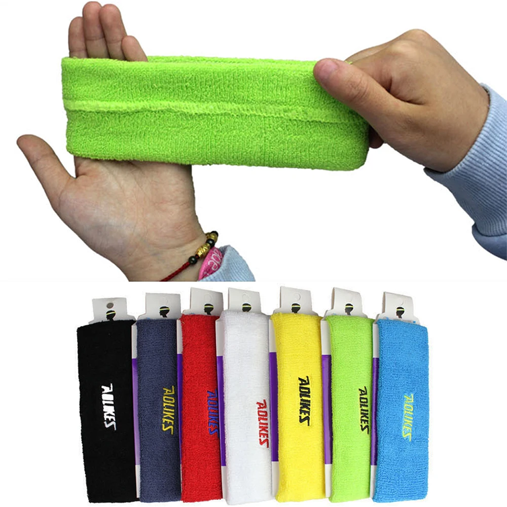

Universal Cotton Absorb Sweat Sports Headband Sweat band Yoga Gym Strechy Towel